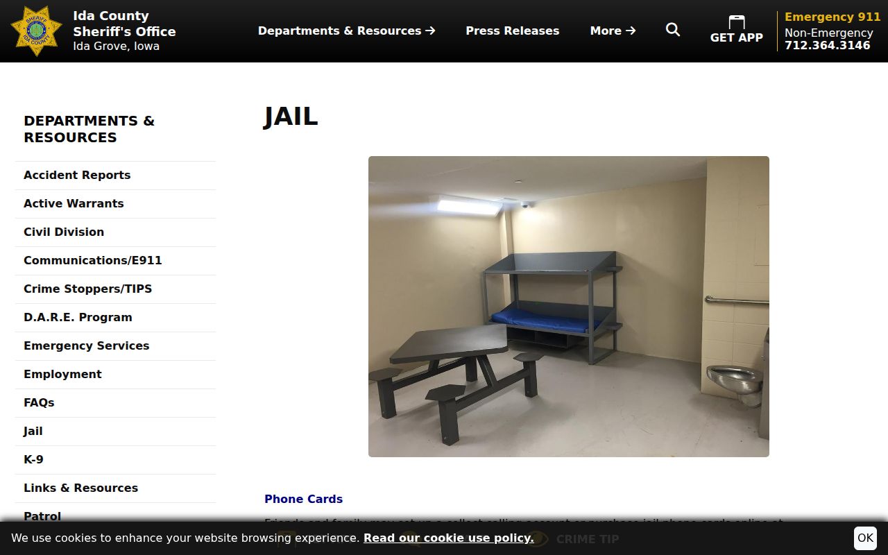 Ida County most wanted and jail information boundary